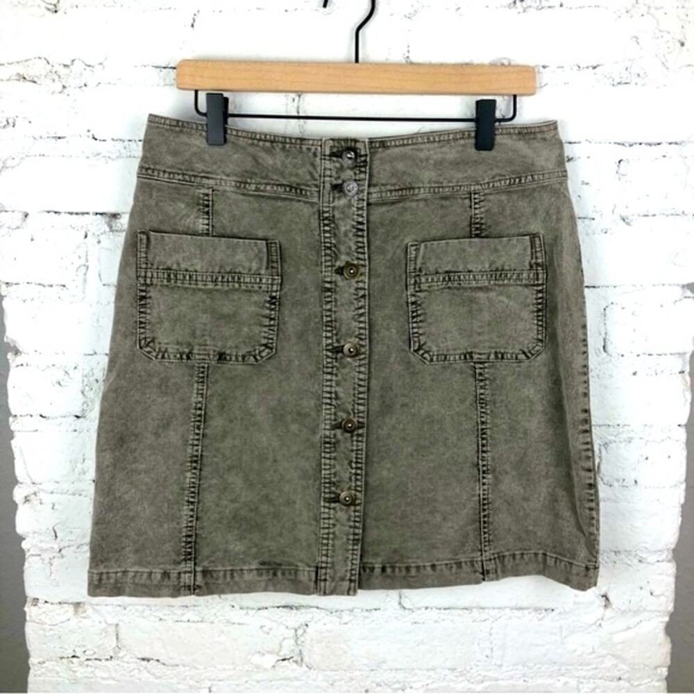 Prana Merrigan Corduroy Button Front Mini Skirt
